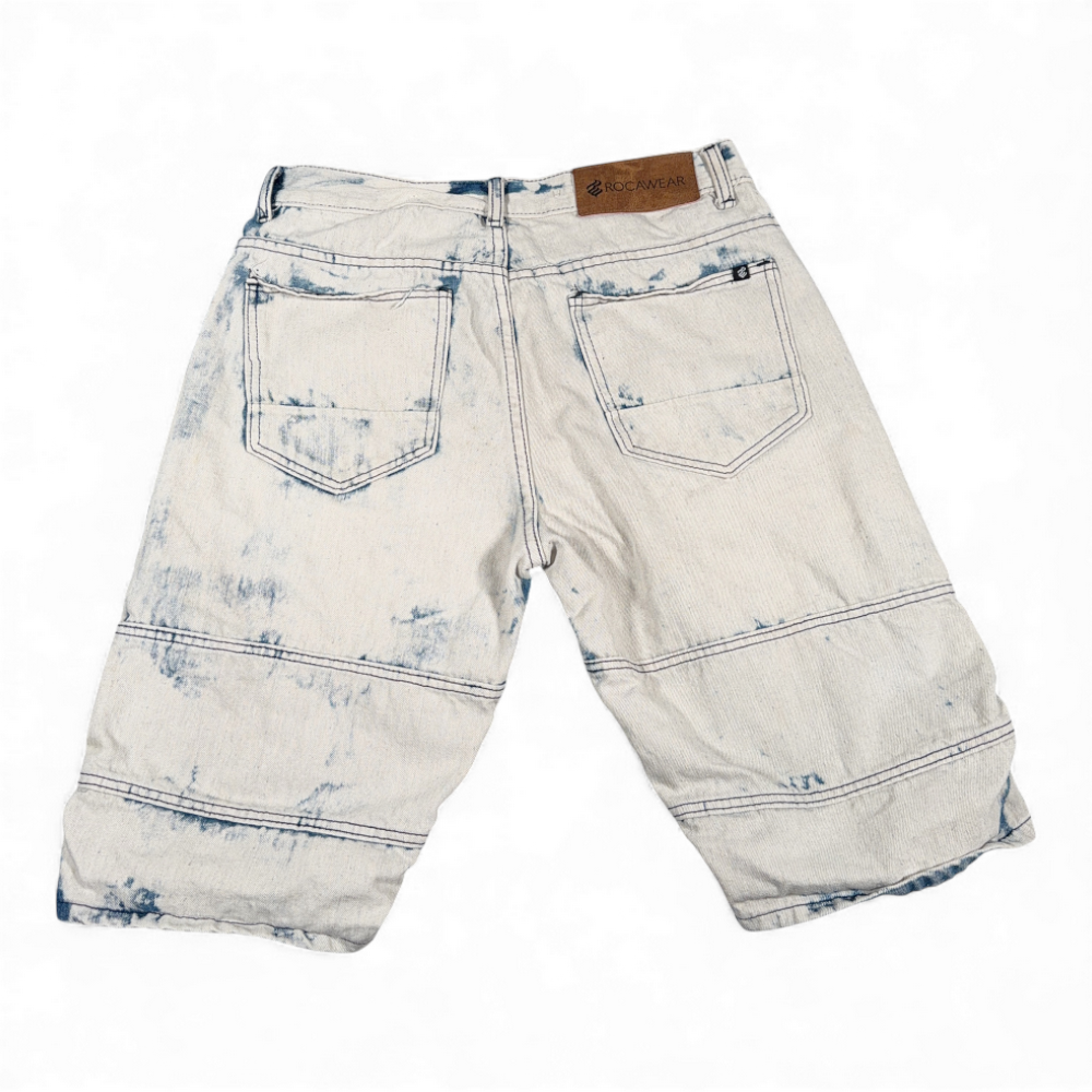Vintage Rocawear Shorts Mens 32 Blue Denim Distressed Acid Wash Hip Hop Y2K-2 Vintage Rocawear Shorts Mens 32 Blue Denim Distressed Acid Wash Hip Hop Y2K