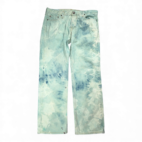 Hollister Jeans Mens 34x30 Blue Green Tie Dye Denim Classic Straight Colorful