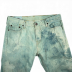 Hollister Jeans Mens 34x30 Blue Green Tie Dye Denim Classic Straight Colorful