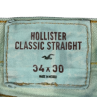 Hollister Jeans Mens 34x30 Blue Green Tie Dye Denim Classic Straight Colorful