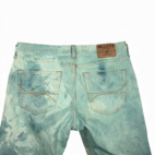 Hollister Jeans Mens 34x30 Blue Green Tie Dye Denim Classic Straight Colorful