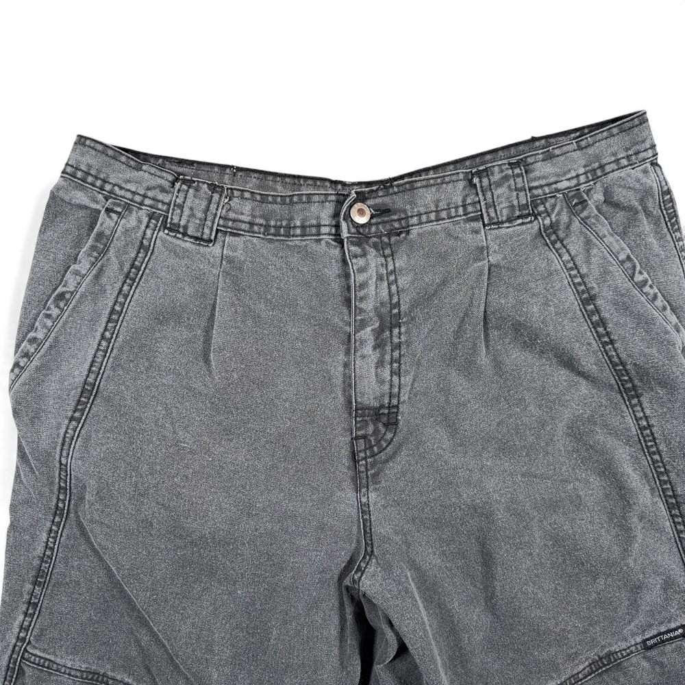 Vintage Brittania Jeans Mens 36x31 Black Denim Charcoal Fade Cargo Utility 90s-3 Vintage Brittania Jeans Mens 36x31 Black Denim Charcoal Fade Cargo Utility 90s
