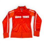 Hooters Jacket Womens EXTRA SMALL Orange White Trim Spell Out Full Zip Track