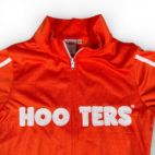 Hooters Jacket Womens EXTRA SMALL Orange White Trim Spell Out Full Zip Track