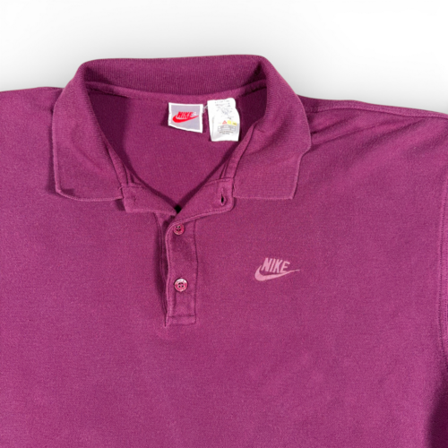 Nike Polo Shirt Adult LARGE Purple Swoosh Embroidered Gray Tag Outdoor 90s-2 Nike Polo Shirt Adult LARGE Purple Swoosh Embroidered Gray Tag Outdoor 90s