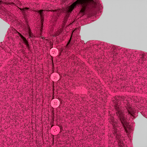 North Face Sweater Womens MEDIUM Pink Heather Hoodie Mock Neck Buttons Gorpcore-2 North Face Sweater Womens MEDIUM Pink Heather Hoodie Mock Neck Buttons Gorpcore