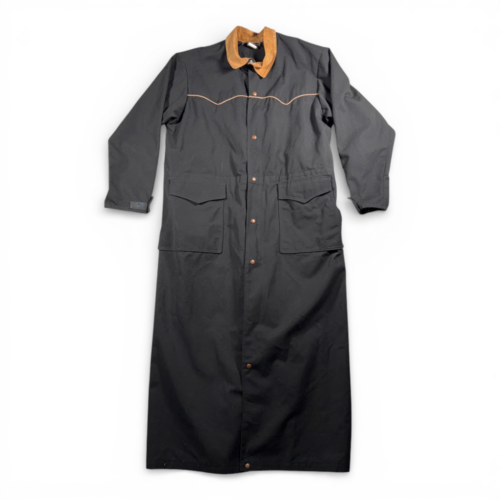 Vintage Great Threads Coat Adult EXTRA LARGE Black Duster Drover Western USA 80s