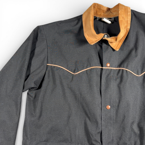 Vintage Great Threads Coat Adult EXTRA LARGE Black Duster Drover Western USA 80s-2 Vintage Great Threads Coat Adult EXTRA LARGE Black Duster Drover Western USA 80s