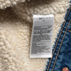 Old Navy Jacket Womens MEDIUM Blue Cotton Dark Wash Denim Jean Sherpa Lined