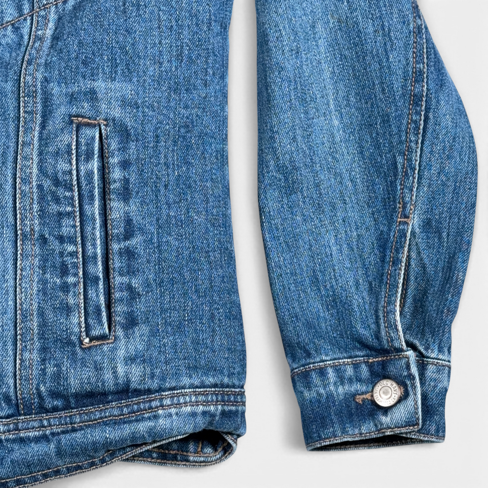 Old Navy Jacket Womens MEDIUM Blue Cotton Dark Wash Denim Jean Sherpa Lined-8 Old Navy Jacket Womens MEDIUM Blue Cotton Dark Wash Denim Jean Sherpa Lined