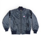 Vintage Softball Jacket Adult MEDIUM Blue Satin ASA Umpire Fechheimer USA 80s