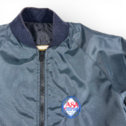 Vintage Softball Jacket Adult MEDIUM Blue Satin ASA Umpire Fechheimer USA 80s