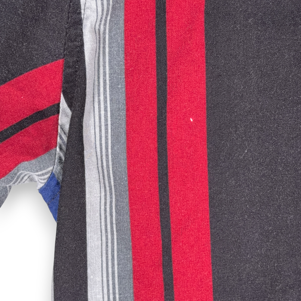 Vintage Wrangler Western Shirt Adult LARGE Red Black Gray Striped Pearl Snap 80s-9 Vintage Wrangler Western Shirt Adult LARGE Red Black Gray Striped Pearl Snap 80s