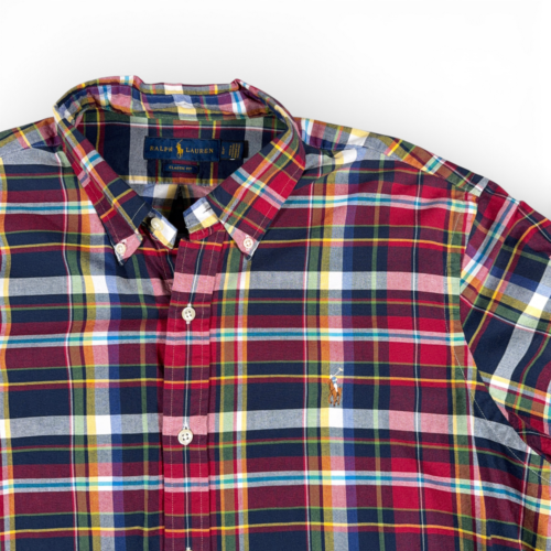 Ralph Lauren Shirt Adult LARGE Red Blue Green Plaid Classic Fit Preppy With Tags-2 Ralph Lauren Shirt Adult LARGE Red Blue Green Plaid Classic Fit Preppy With Tags