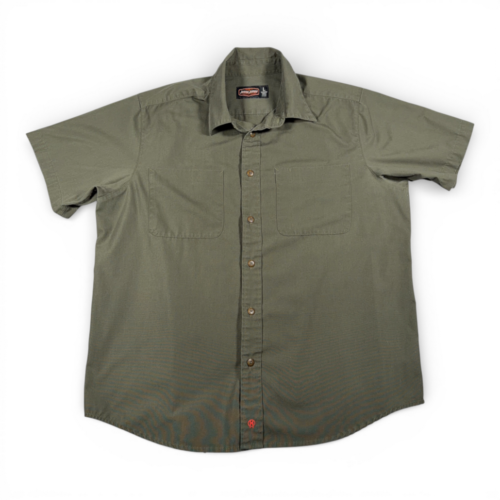 Jesse James Shirt Adult LARGE Green Industrial Workwear Shop Mechanic Button Up