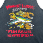 Vintage Sportfishing Shirt Adult 2XL XXL Black Newport Landing Tank Top Y2K