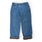 LL Bean Jeans Mens 36x29 Blue Plaid Flannel Lined Cotton Dark Denim 37x29 Tag
