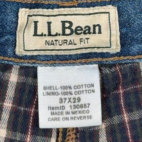 LL Bean Jeans Mens 36x29 Blue Plaid Flannel Lined Cotton Dark Denim 37x29 Tag