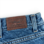 LL Bean Jeans Mens 36x29 Blue Plaid Flannel Lined Cotton Dark Denim 37x29 Tag