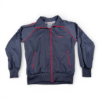 Vintage MacGregor Jacket Adult MEDIUM Blue Track Full Zip Red Piping Raglan 80s