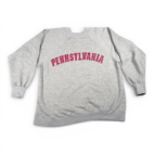 Vintage University Pennsylvania Sweater Adult LARGE Gray Sweatshirt USA 90s