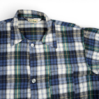 Vintage LL Bean Shirt Adult EXTRA LARGE Blue Plaid Flannel Pajama Sleepwear 70s
