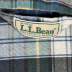 Vintage LL Bean Shirt Adult EXTRA LARGE Blue Plaid Flannel Pajama Sleepwear 70s
