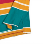 Vintage JC Penney Polo Shirt Adult LARGE Red Yellow Striped Hunt Club Preppy 90s