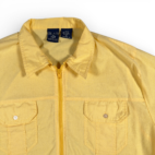 Vintage John Blair Shirt Adult LARGE Yellow Zip Up Pockets Golf Grandpa 90s