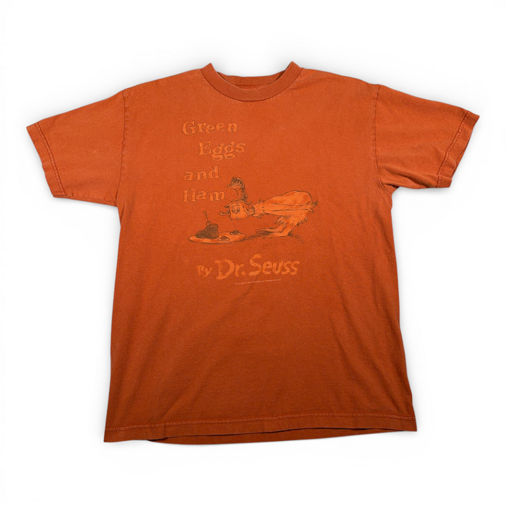 Vintage Dr Seuss Shirt Adult MEDIUM Orange Green Eggs Ham Book Character Y2K-1 Vintage Dr Seuss Shirt Adult MEDIUM Orange Green Eggs Ham Book Character Y2K