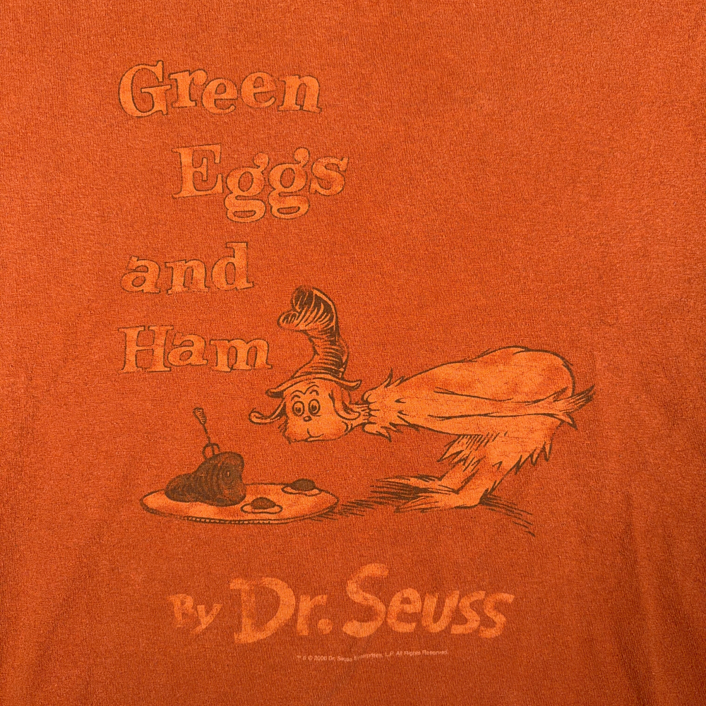 Vintage Dr Seuss Shirt Adult MEDIUM Orange Green Eggs Ham Book Character Y2K-2 Vintage Dr Seuss Shirt Adult MEDIUM Orange Green Eggs Ham Book Character Y2K