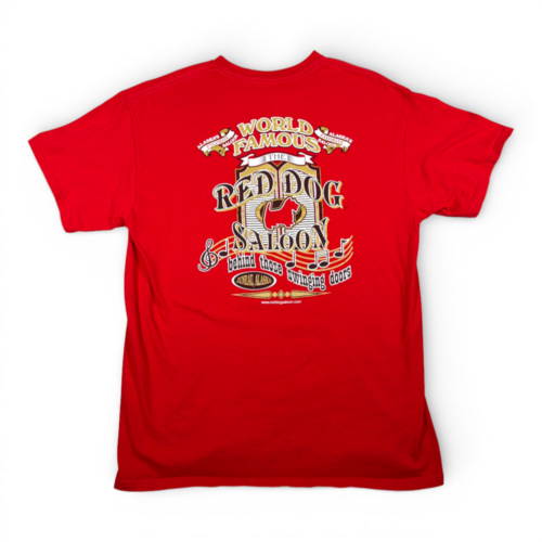 Red Dog Saloon Shirt Adult MEDIUM Red Alaska Tourist Souvenir Bar Restaurant