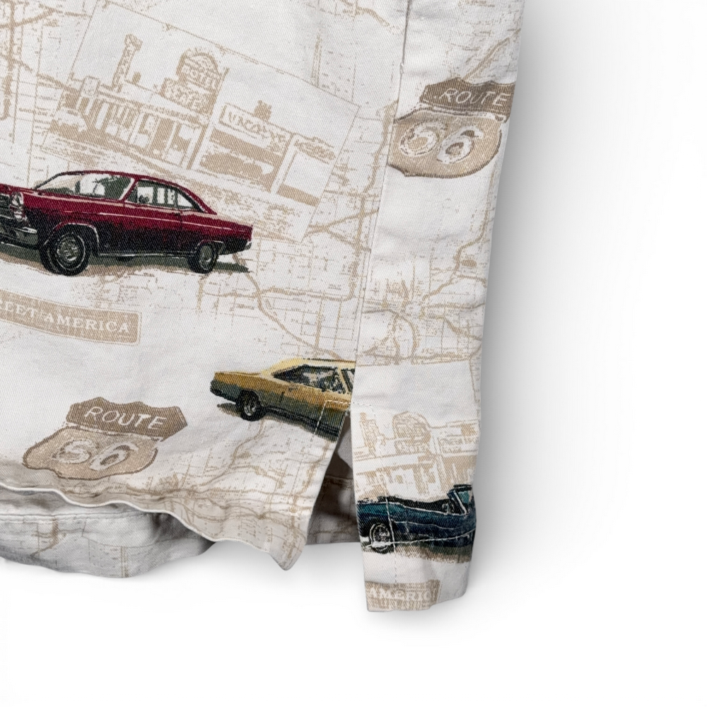 Vintage Classic Cars Shirt Adult LARGE White Camp Route 66 Maps Americana Y2K-5 Vintage Classic Cars Shirt Adult LARGE White Camp Route 66 Maps Americana Y2K