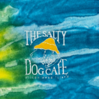 Vintage Salty Dog Cafe Shirt Adult LARGE Blue Tie Dye Hilton Head Island 90s