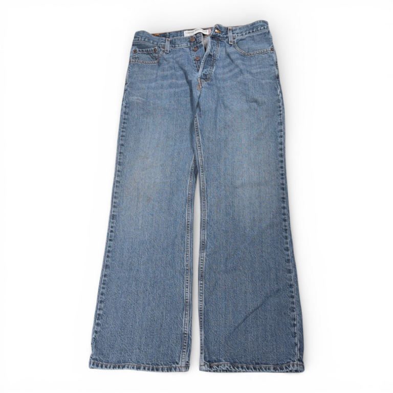 Vintage Levis 567 Jeans Mens 34x32 Blue Denim Loose Bootcut Button Fly Y2K