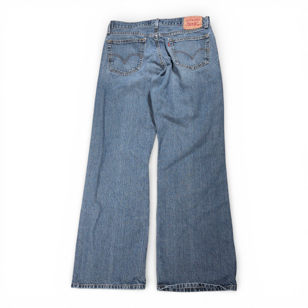 Vintage Levis 567 Jeans Mens 34x32 Blue Denim Loose Bootcut Button Fly Y2K