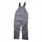 Carhartt Overalls Mens 44x32 Gray Canvas Bib Relaxed Rugged Flex Duck Workwear