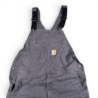 Carhartt Overalls Mens 44x32 Gray Canvas Bib Relaxed Rugged Flex Duck Workwear