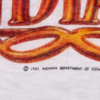 Vintage Wander Indiana Shirt Adult SMALL White Blue Raglan Destination USA 80s