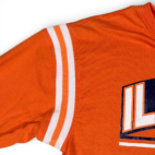 Vintage Fighting Illini Shirt Adult LARGE Orange Ribbed Jersey Illinois 90s