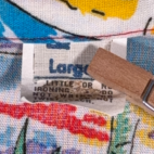 Vintage Hawaiian Shirt Adult LARGE Red Fish Sailboats Palms Abstract Camp 80s