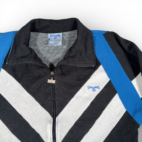 Vintage Spalding Track Jacket Adult LARGE Black White Colorblock Chevron 90s