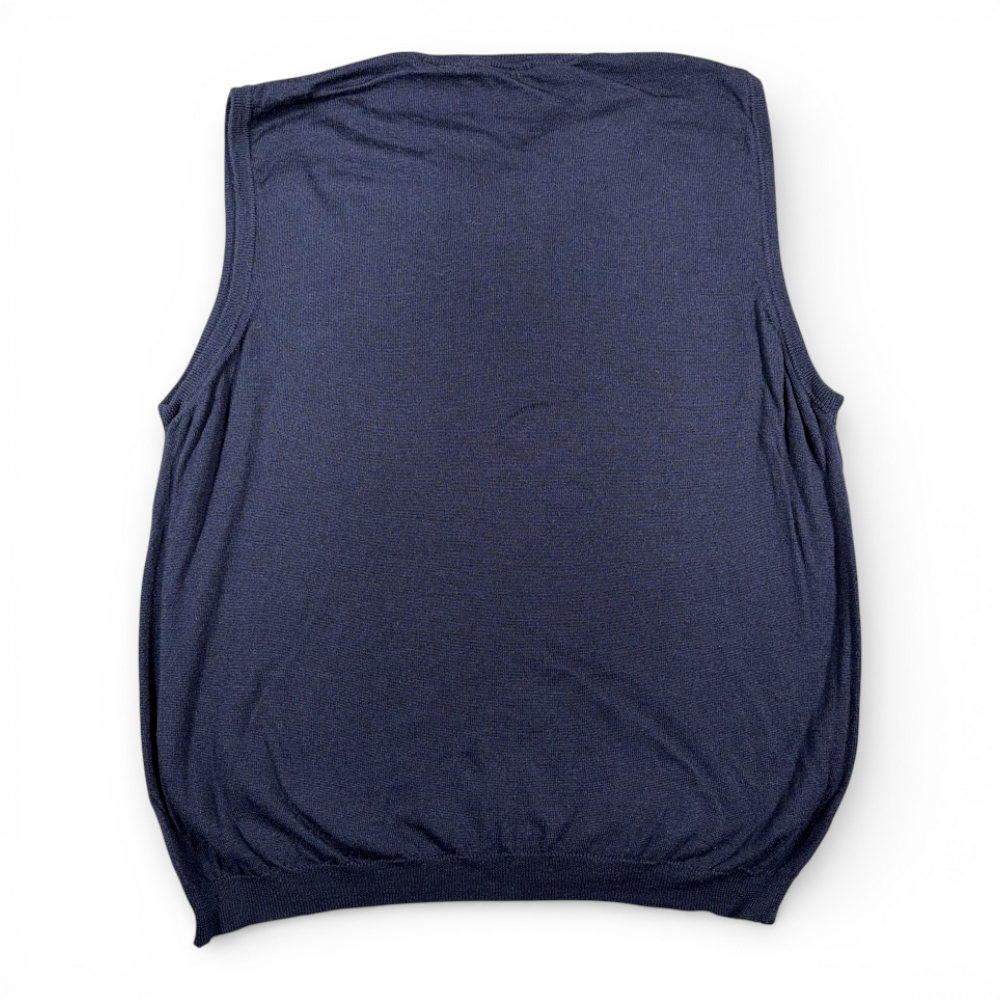 Vintage Brandini Sweater Vest Adult LARGE Blue Merino Wool Italy Preppy Y2K-3 Vintage Brandini Sweater Vest Adult LARGE Blue Merino Wool Italy Preppy Y2K