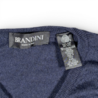 Vintage Brandini Sweater Vest Adult LARGE Blue Merino Wool Italy Preppy Y2K