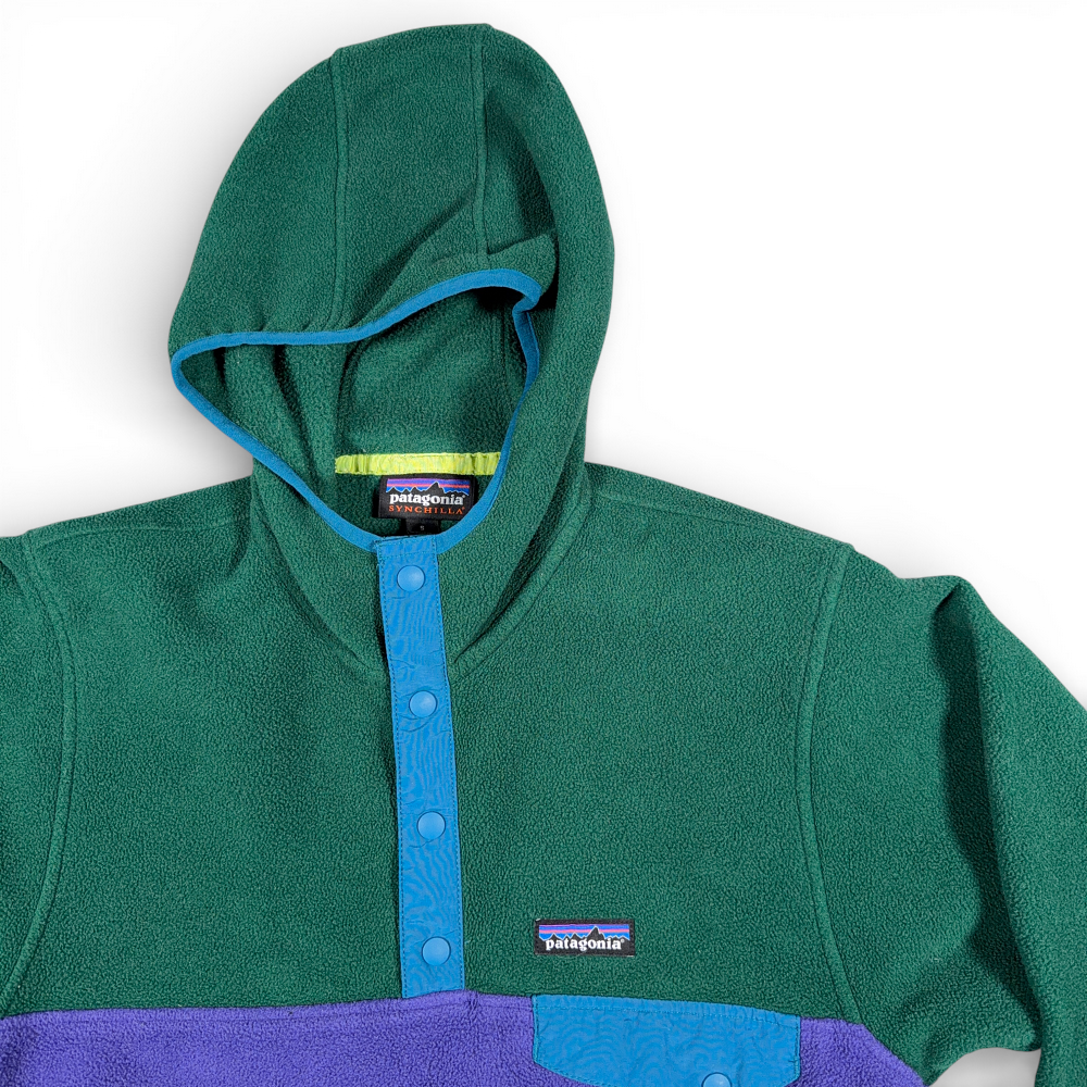 Patagonia Synchilla Sweater Mens SMALL Green Colorblock Hoodie Fleece Pullover-2 Patagonia Synchilla Sweater Mens SMALL Green Colorblock Hoodie Fleece Pullover