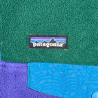 Patagonia Synchilla Sweater Mens SMALL Green Colorblock Hoodie Fleece Pullover