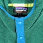 Patagonia Synchilla Sweater Mens SMALL Green Colorblock Hoodie Fleece Pullover