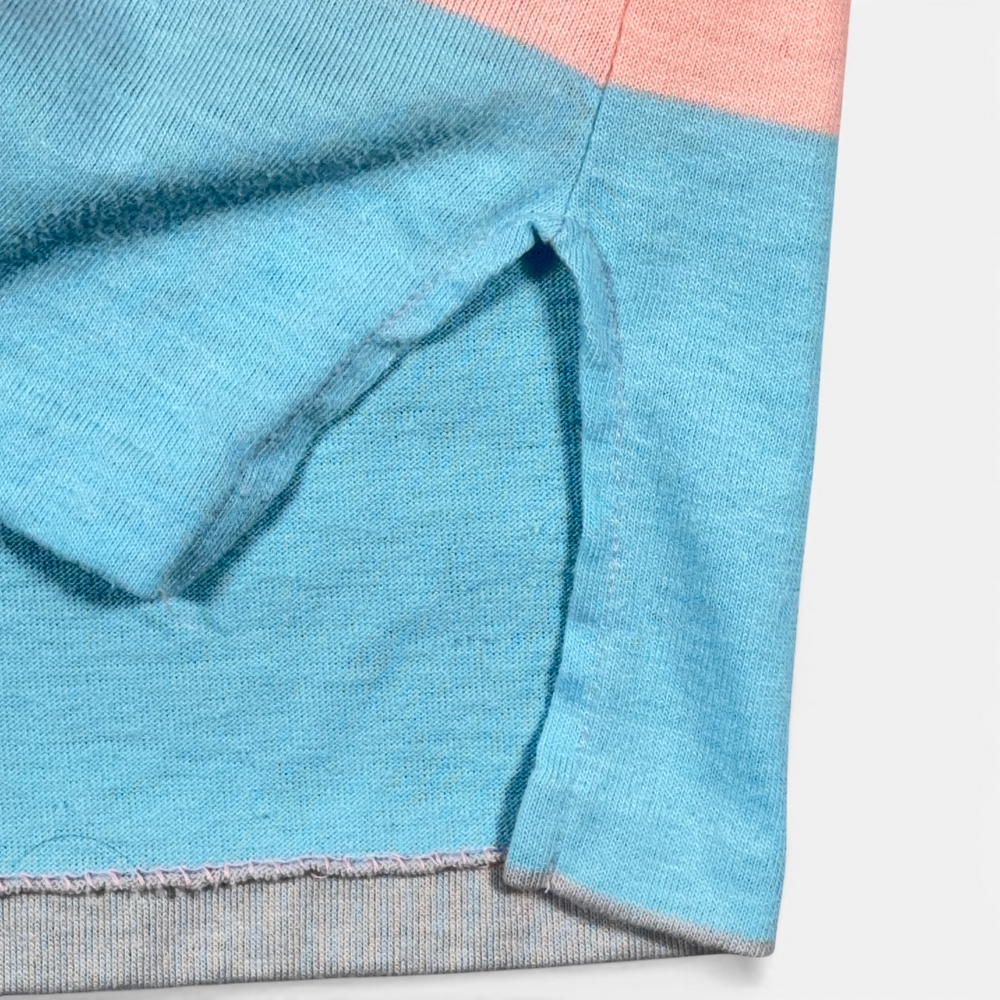 Vintage Electric Avenue Polo Shirt Adult SMALL Pink Blue Pastel Striped USA 80s-7 Vintage Electric Avenue Polo Shirt Adult SMALL Pink Blue Pastel Striped USA 80s