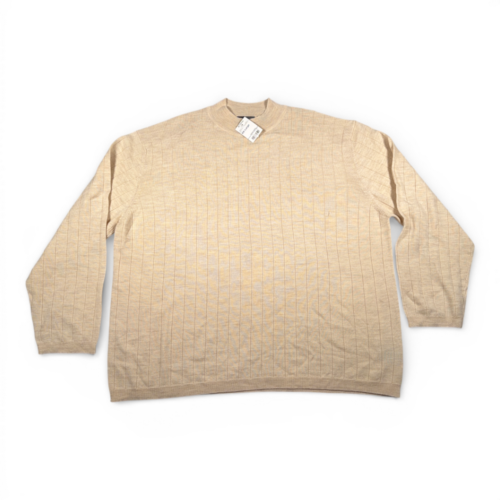 Vintage J Ferrar Sweater Adult 2XL XXL Brown Merino Wool Deadstock Tags 90s