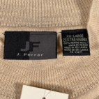 Vintage J Ferrar Sweater Adult 2XL XXL Brown Merino Wool Deadstock Tags 90s